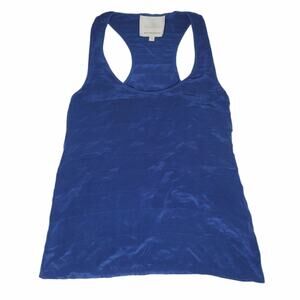 Madison Marcus Blue Silk Racerback Tank Top 100% Silk Size Small